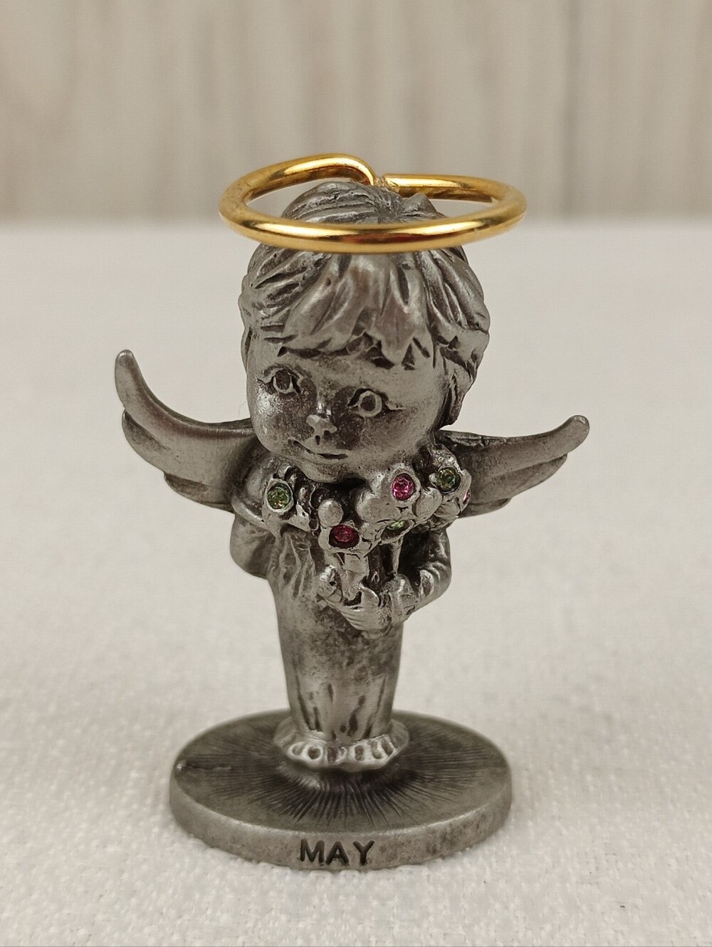 Cathedral Lil Angels Pewter Figurine May Birthstone Month Ange